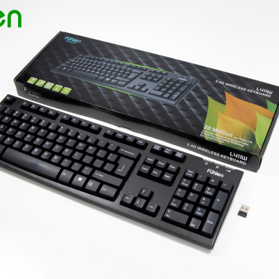 Bàn phím không dây Gaming/ Văn phòng Fuhlen L411w- Tuổi thọ 20 triệu lần nhấn, BH 2 năm,Tặng kèm pin- Hàng chính hãng