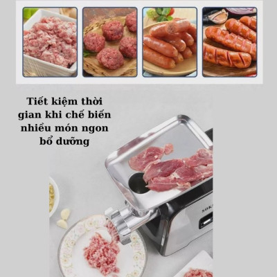 Máy xay nhồi thịt đa năng SOKANY SK-090, công suất 3200W, vừa xay thịt, vừa đùn thịt, nhồi lạp xưởng, xúc xích tại nhà - HÀNG CHÍNH HÃNG