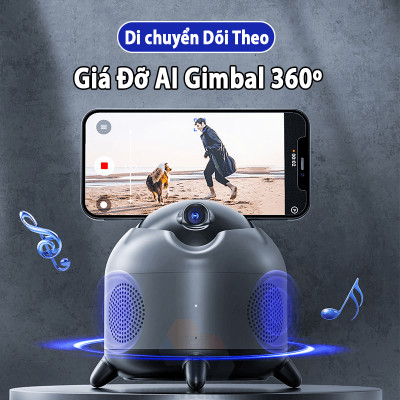 Giá đỡ điện thoại AI gimbal xoay 360 độ HIGH TECH GATE M136 hỗ trợ livestream, quay tiktok, video ngoài trời tự động theo dõi khuôn mặt, phát nhạc bluetooth, hàng chính hãng