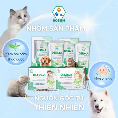 BOSSEN - Derma Herbal for Cat Kem Bôi Thảo Dược cho Mèo bị Nấm Da - Tuýp 20g
