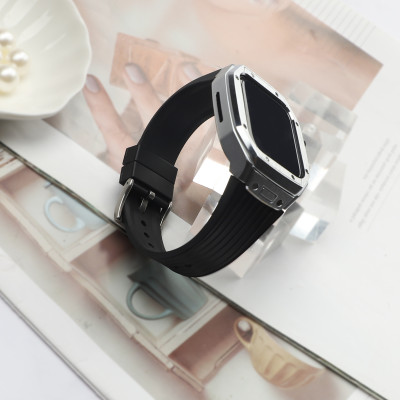 Ốp Case tích hợp dây đeo Vỏ Kim Loại bảo vệ cho Apple Watch Series 4/5/6/SE/7/8/9/SE2 Size 44mm/45mm - Hàng Nhập Khẩu