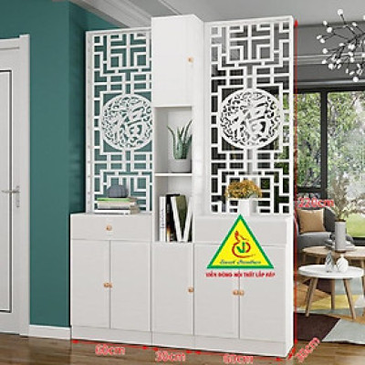 Tủ kệ trang trí kiêm vách ngăn phòng khách , nhà bếp 2VTK16B - Nội thất lắp ráp Viendong Adv