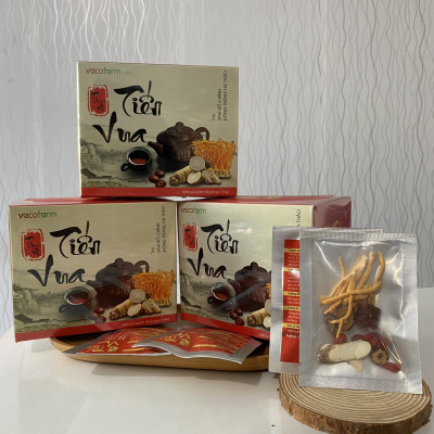 Trà sâm bố chính đông trùng hạ thảo Tiến Vua VacoFarm (10 túi/ hộp) - Bồi bổ và thanh lọc cơ thể