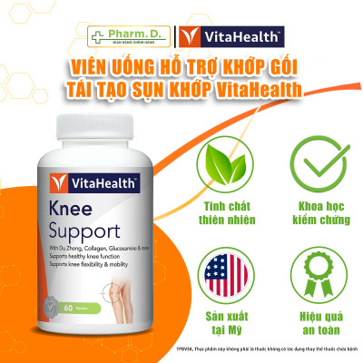 Viên Uống Hỗ Trợ Khớp Gối VITAHEALTH Knee Support Tái Tạo Xương Khớp Sụn Khớp (60 Viên)