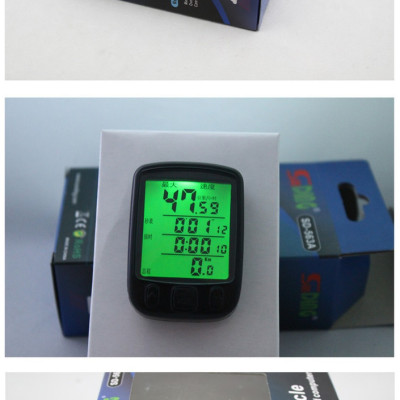 đồng hồ tốc độ xe đạp chống nước chính hãng SUNDING SD-563A màn LCD có led hàng có dây độ chính xác cao nhiều tính năng