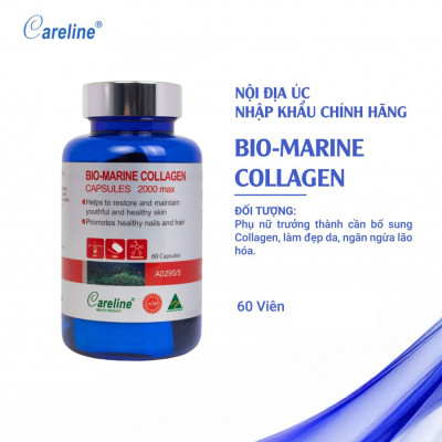 Viên Uống Collagen Úc Careline Bio Marine Collagen Hỗ Trợ Hạn Chế Lão Hoá Da 60 Viên/Hộp