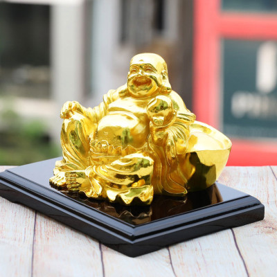 Tượng Đức Phật Di Lặc ngồi mạ vàng  - quà tặng ý nghĩa và độc đáo cho sếp, đối tác hay bạn bè, người thân...
