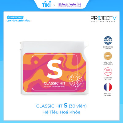 Thực Phẩm Sức Khỏe S Classic Hit - Hệ Tiêu Hoá Khỏe Mạnh - PROJECT V - Hộp 30 Viên - Xuất xứ Pháp, Hàng Chính Hãng