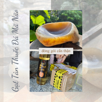 Gạt tàn thuốc đá mã não NHASAN GTT02 Sang Trọng & Độc Đáo nặng 500gr (KT: 9 x 12cm)