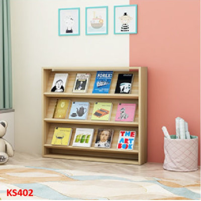Kệ sách gỗ MDF, Kệ đựng sách báo, Kệ sách ở trường KS402 - NỘI THẤT LẮP RÁP VIENDONGADV