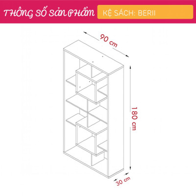 Giá sách gia đình phong cách hiện đại SMLIFE Berii