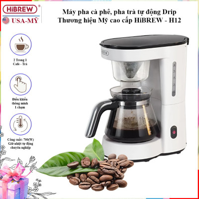 Máy pha cà phê, pha trà tự động Drip Thương hiệu Mỹ cao cấp HiBREW H12, Công suất 700W, Tối đa 6 ly - HÀNG NHẬP KHẨU