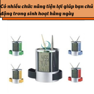 HỘP CẮM BÚT ĐA NĂNG KÈM ĐỒNG HỒ ĐIỆN TỬ HỘP BÚT ĐA NĂNG 3 TRONG 1 – ĐỒNG HỒ, LỊCH & NGĂN ĐỰNG TIỆN LỢI