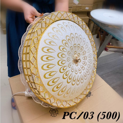 Đèn ốp trần pha lê HUATE D500mm trang trí nội thất hiện đại, sang trọng - 3 chế độ ánh sáng.