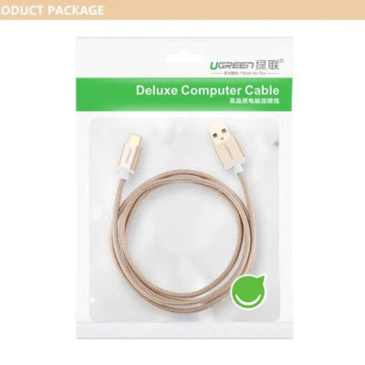 Ugreen UG20861US174TK 1.5M màu Vàng Dây USB 2.0 sang Type-C đầu nhôm dây bọc vinyl - HÀNG CHÍNH HÃNG