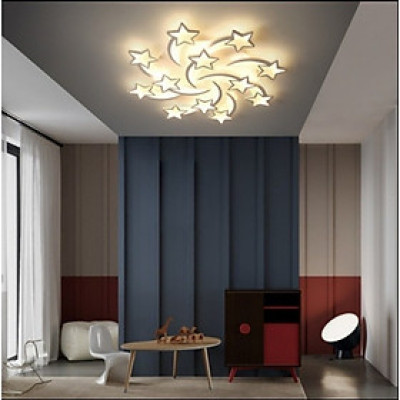Đèn ốp trần, mâm áp trần mica 3 chế độ sáng, hình ngôi sao 12 cánh