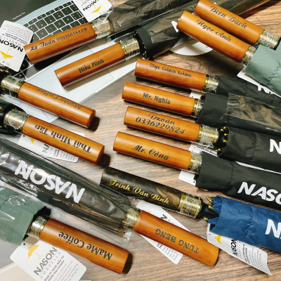 Ô dù cao cấp tán siêu to siêu rộng G30 NASON UMBRELLA Cán gỗ sang trọng khung trợ lực kép chống lật