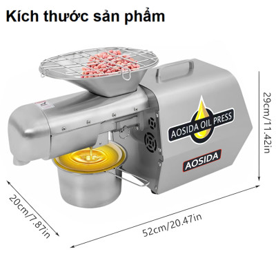 Máy Ép Dầu Nóng-Lạnh WF-J168 AOSIDA Thương Hiệu Cao Cấp Anh Quốc, 1800W, Ép 5-8kg/giờ - Hàng Nhập Khẩu (Bảo Hành 12 Tháng)