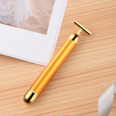 Máy massage mặt xi mạ vàng 24K giúp giảm nếp nhăn, chống lão hoá, giảm quầng thâm bọng mắt (Hàng Chính Hãng)