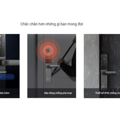 Khóa vân tay thông minh EZVIZDL05 Cảnh báo trên di động, mã chống nhìn trộm, Chuông cửa điện tử tích hợp (bao công lắp đặt)