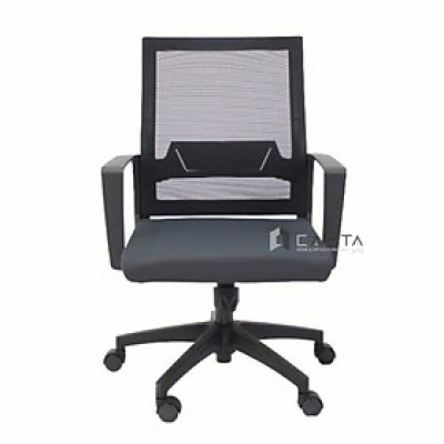 Ghế nhân viên lưng lưới CE4554-M Nội thất Capta Ghế ngồi làm việc ngã gật gù thư giãn lưng lưới nệm vải khung nhựa đen tay nhựa vòng chân nhựa đen có bánh xe office chair hcm