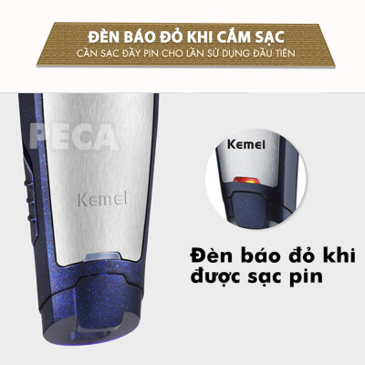 Tông đơ chấn viền cắt tóc, cạo trọc, cạo râu fade tóc, khắc tóc đi viền nét Kemei KM-5021 chuyên dụng cho salon, tiệm tóc, cá nhân đi kèm với máy có bộ cữ lược căn độ dài chuyên dụng Tặng kèm bộ 2 kẹp cá sấu chia tóc ( màu ngẫu nhiên )