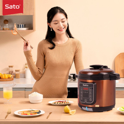 Nồi áp suất đa năng SatoAlpha 6AS039.D 6.0L - Nồi áp suất điện tử đa chức năng : nấu cơm, nấu cháo, hầm gân, ninh, súp, hấp, giữ ấm ... Dung tích : 6.0 lít phù hợp gia đình 4 - 6 người - Miễn phí vận chuyển toàn quốc - Hàng chính hãng