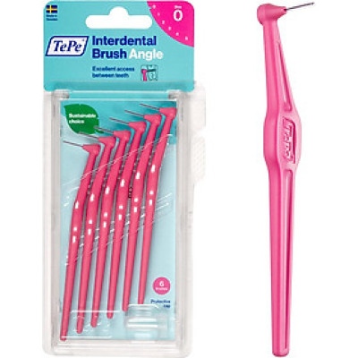 Bộ 6 cây bàn chải kẽ răng góc và 1 nắp Tepe Angle Interdental Brush (dạng vỉ)