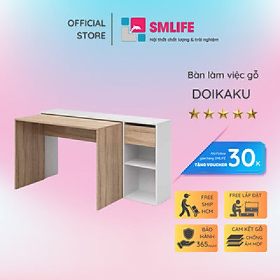 Bàn Học Bằng Gỗ Kiểu Dáng Nhỏ Gọn Cho Bé SMLIFE Doikaku