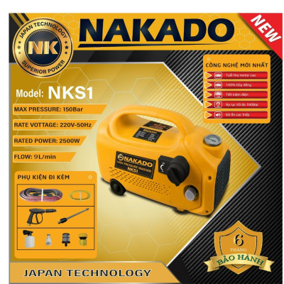 Máy rửa xe áp lực cao NAKADO S1 - Công suất 2500W - JAPAN Technology