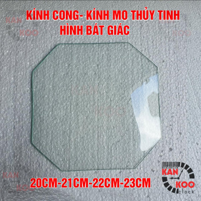 Mặt kính cong- kính thủy tinh mo hình bát giác nhiều cỡ 20cm-21cm-22cm-23cm dùng cho đồng hồ treo tường, đồng hồ cổ, đồng hồ cơ các loại