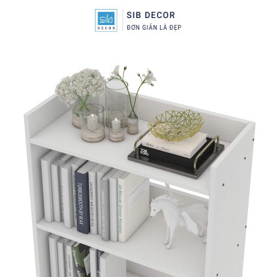 Kệ Sách Gỗ 4 Tầng SIB Decor KS2561 Thiết Kế Hiện Đại Dễ Lắp Ráp