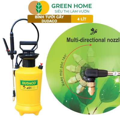 Bình Tưới Cây Dudaco, GreenHome, 4 Lít, Phun Xa 2 Chế Độ, Bơm Nhẹ Tay, Tưới Cây Phun Sương, Bền, Đẹp