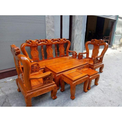 Bộ bàn ghế quốc đào gỗ xoan  -NỘI THẤT BÌNH LONG 0988-352-210