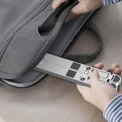 Giá Đỡ Laptop Hợp Kim Nhôm Cao Cấp Gấp Gọn CRAZY COOL, Giúp Tản Nhiệt Laptop, Macbook, Máy Tính Xách Tay - 10 Vị Trí Điều Chỉnh Góc Độ - Hàng Chính Hãng