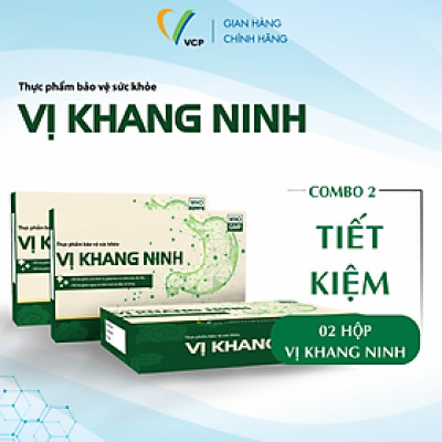 [COMBO 2 Hộp] TPBVSK Viên Uống Dạ Dày Vị Khang Ninh - Hỗ trợ giảm acid dịch vị, giúp bảo vệ niêm mạc dạ dày - Hỗ trợ giảm nguy cơ viêm loét dạ dày tá tràng - Hộp 30 viên