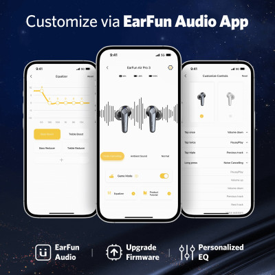 [Tặng Ốp] Tai nghe True Wireless chống ồn chủ động EarFun Air Pro 3 có App - Hàng chính hãng