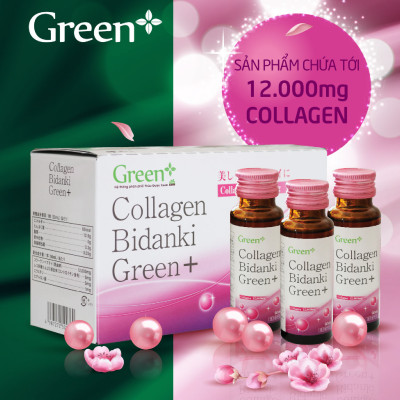 Nước uống Collagen Nhật Bản - Collagen Bidanki Green+ đẹp da, chống lão hóa