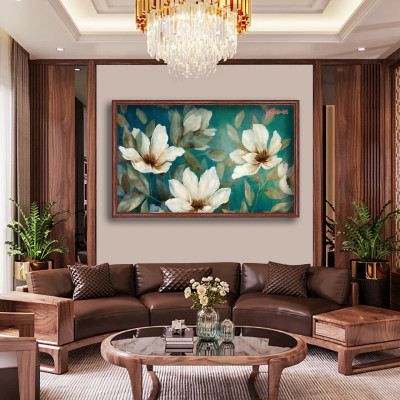 D803 01 Tranh kính Hoa sen Cá chép ( được chọn mẫu)