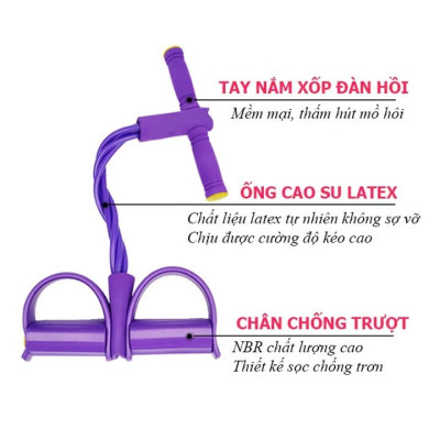 Dây Tập Bụng, Dây Kéo Đàn Hồi Kháng Lực 4 ống, 6 Ống Cao Su Tập Bụng Tại Nhà