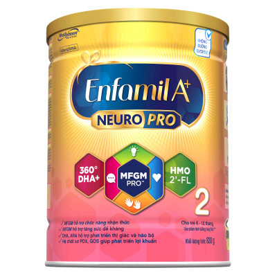 Sữa bột Enfamil A+ NeuroPro 2 với 2’-FL HMO cho trẻ từ 6 –12  tháng tuổi– 830g