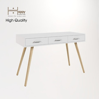 [Happy Home Furniture] OSRI, Bàn làm việc 3 ngăn - chân gỗ chéo ,  120cm x 50cm x 75cm ( DxRxC), BAN_003