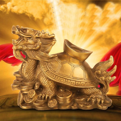 Tượng long quy rùa đầu rồng đồng phong thủy size to