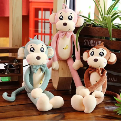 Thú nhồi bông khỉ tay dài bụng thêu quả chuối - Size 90cm