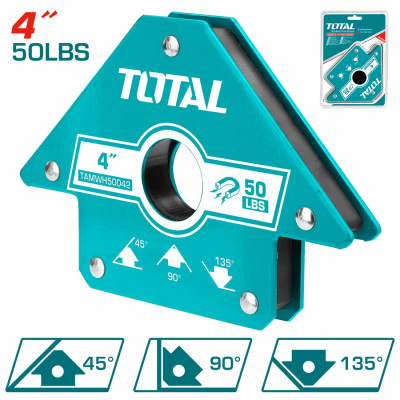 Ke góc nam châm hàn 3 góc 3in-4in TOTAL TAMWH25032 và TAMWH50042 - Ke góc 45 độ, 90 độ, 135 độ, lực hút cực mạnh