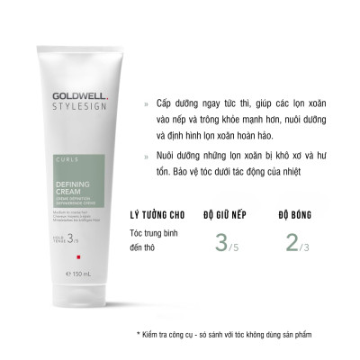 Kem Định Hình Lọn Xoăn Goldwell Stylesign Defining Thấm nhanh, Cấp Dưỡng Tức Thì, Giảm Xơ Rối 150ml