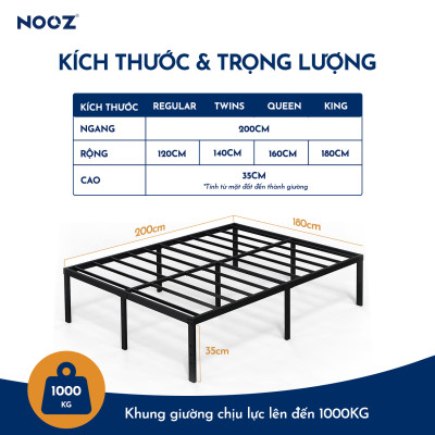 Giường Sắt NOOZ Chịu Lực Cao Thiết Kế Hiện Đại Dễ Lắp Ráp NOOZ Home Goods Metal Platform Bed Frame