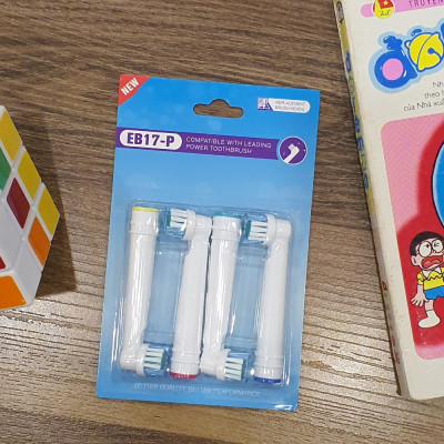 Set đầy đủ nhiều mã Bộ 4 đầu bàn chải đánh răng điện máy Oral B Braun chăm sóc răng miệng toàn diện – MIHOCO OralB Model EB-Hàng chính hãng