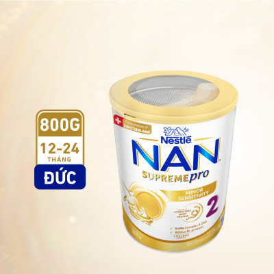 Thùng 6 lon sữa bột Nestlé NAN SUPREMEPRO 2 800g nhập khẩu Đức với 5HMO & đạm Gentle Optipro