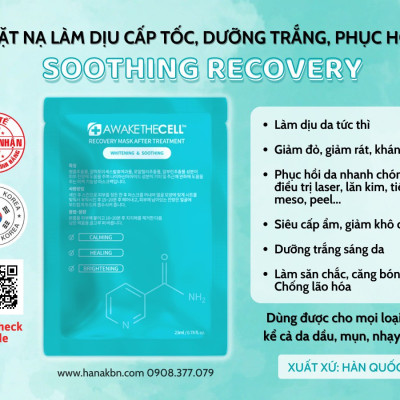 Mặt Nạ Cấp Ẩm, Làm Dịu Da, Dưỡng Trắng Da SOOTHING RECOVERY Awakethe Cell Hàn Quốc - Mặt nạ Phục Hồi (Hàng Chính Hãng)